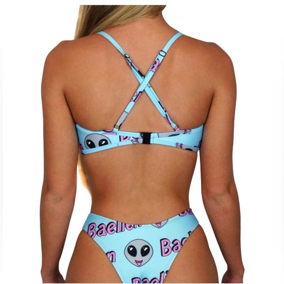 NEW, Hoaka Swimwear Kepler Pony Baelien Bikini Set (Size S & XS), Blue ☀️ - Picture 3 of 12
